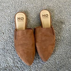 Suede tan loafers slides hardly worn!! Like new